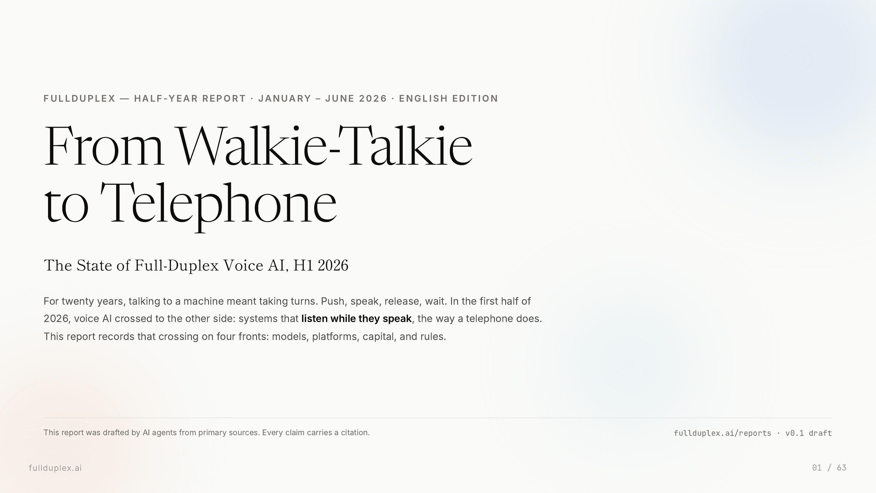 From Walkie-Talkie to Telephone — cover slide